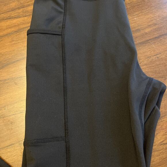 POP Fit Leggings Womens Sz S Black W/ Pockets & Mesh Calf Panel Athleisure Gym - Picture 3 of 10